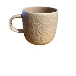 Disney Parks Coffee Mug Raised Mickey Icon Pink Ceramic Cup Kitchen Collectible